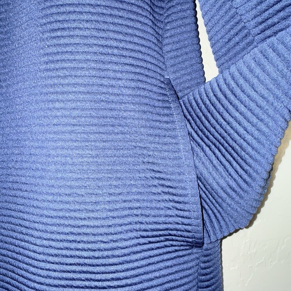 New MPG Mondetta Performance Gear Long Full Zip Ribbed Jacket Blue Women Size S - Picture 7 of 8